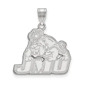 10k White Gold James Madison U Large Logo Pendant