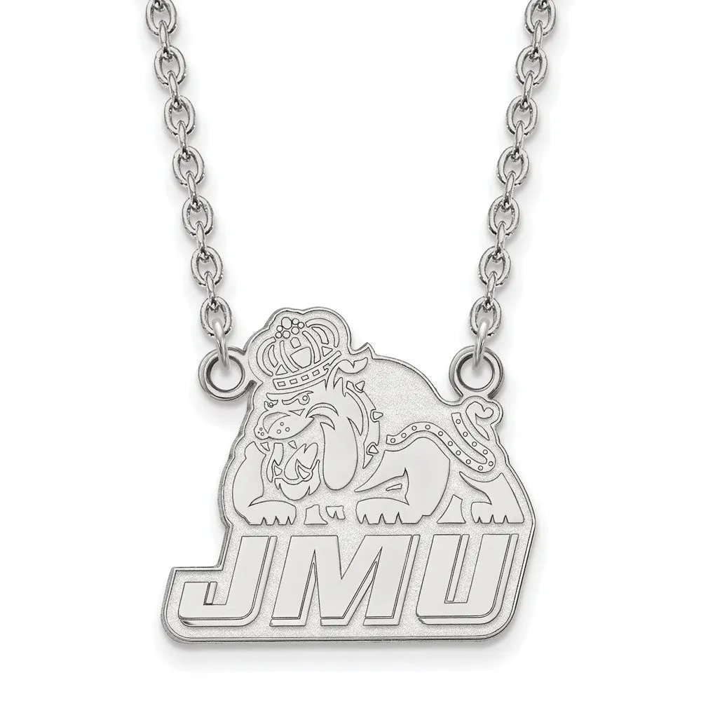 10k White Gold James Madison U Large Pendant Necklace