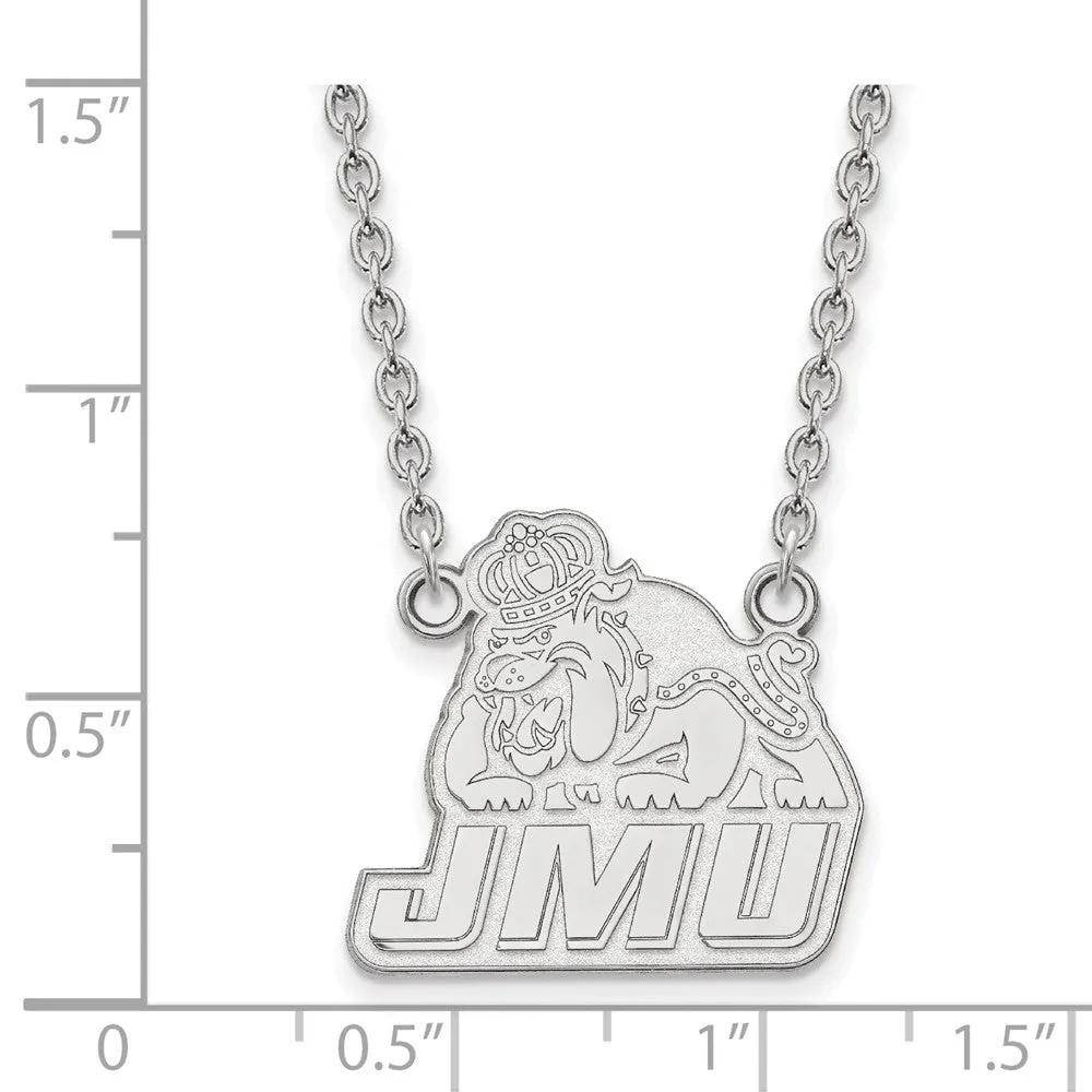 10k White Gold James Madison U Large Pendant Necklace