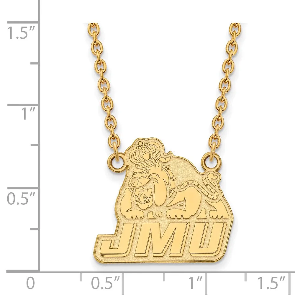 10k Yellow Gold James Madison U Large Pendant Necklace