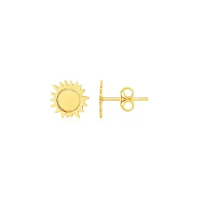 14K Yellow Gold Sun Earrings-rx58300