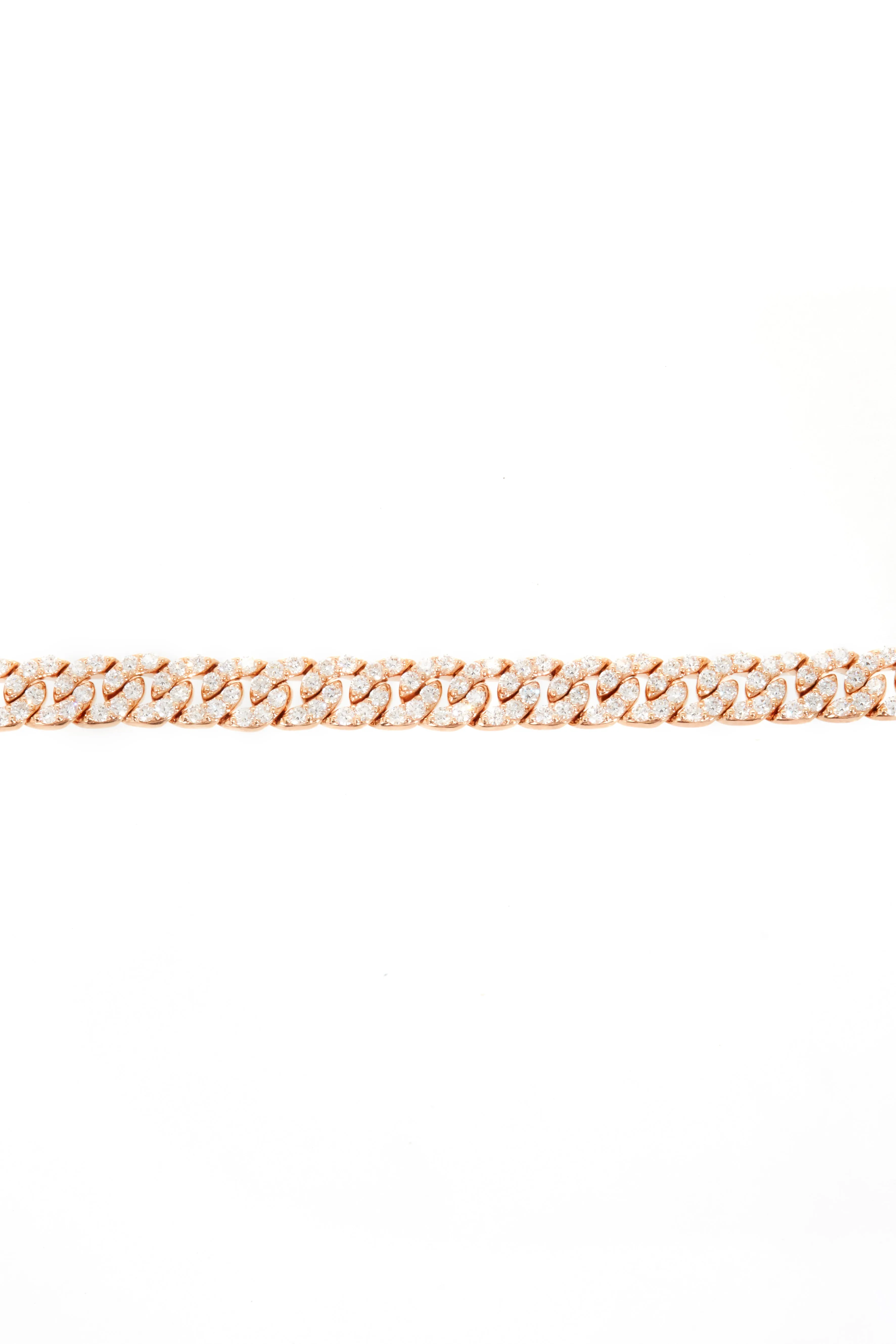 18K Flat Link Madison Diamond Bracelet