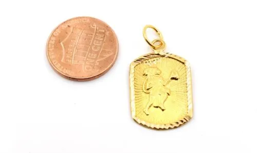 22k SOLID GOLD Hammer Carved Hindu God HANUMAN Beautiful Pendant p1024 ns