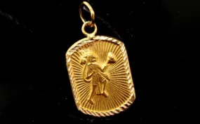 22k SOLID GOLD Hammer Carved Hindu God HANUMAN Beautiful Pendant p1024 ns