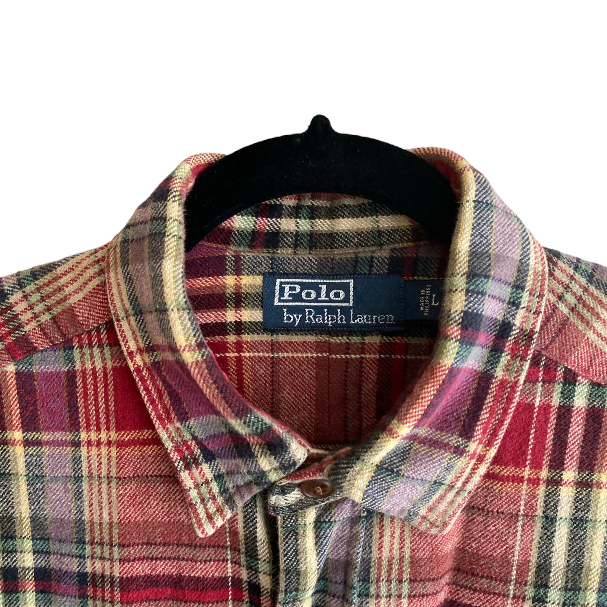 90s Polo Ralph Lauren Red Plaid Shirt Elbow Patches