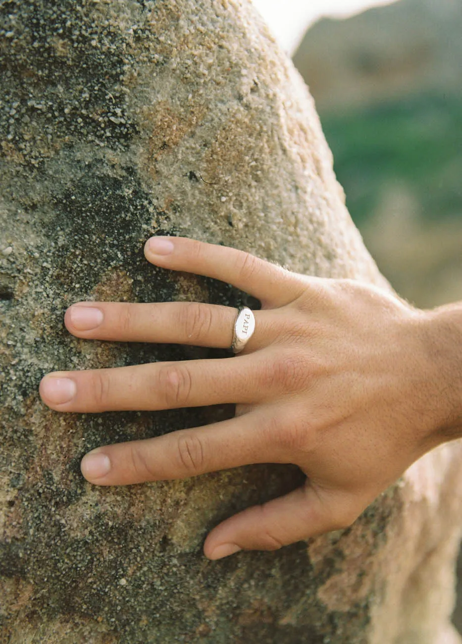 Anillo Sello Papi Plata