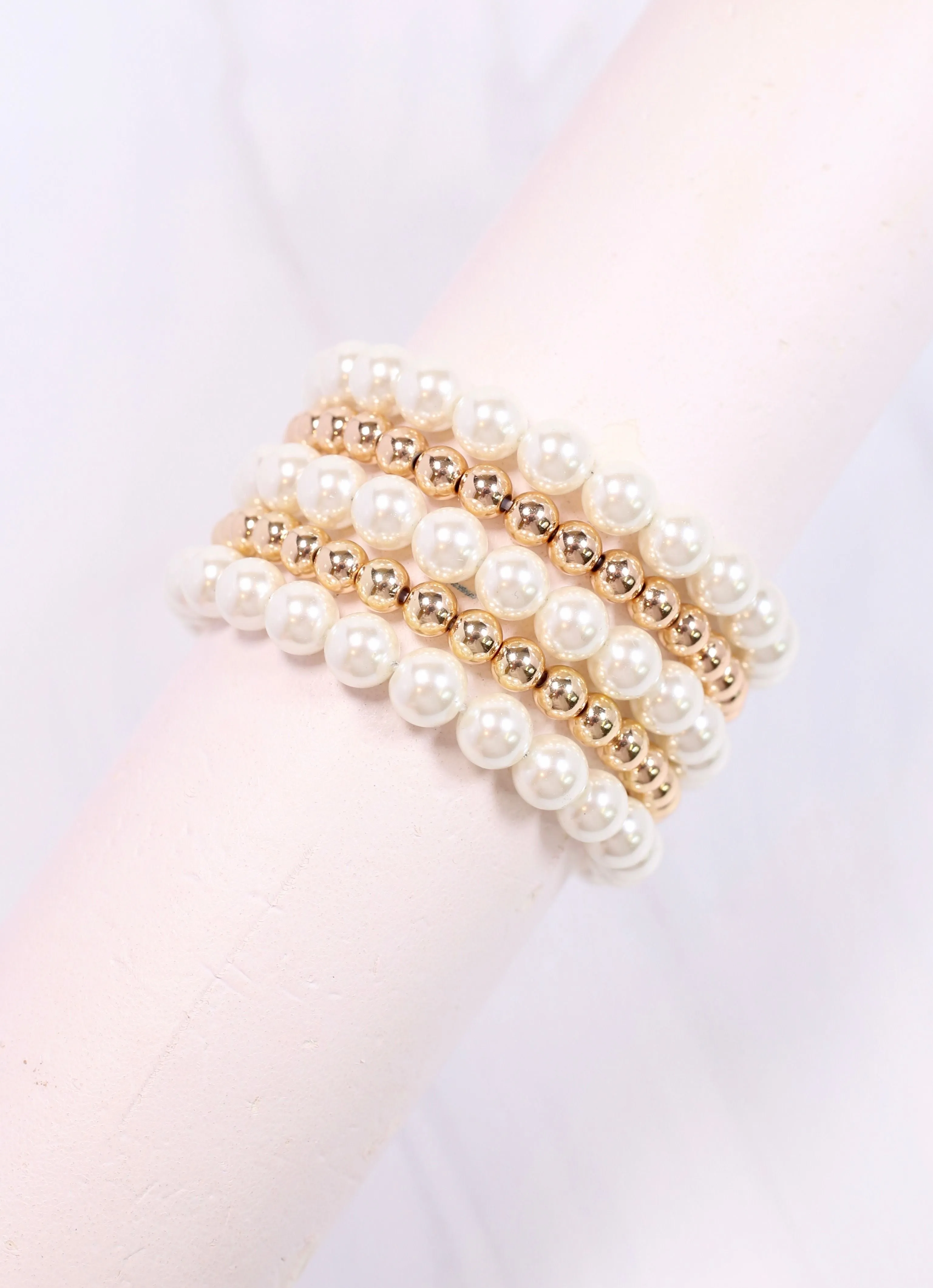 Ashley Pearl Bracelet Set CREAM