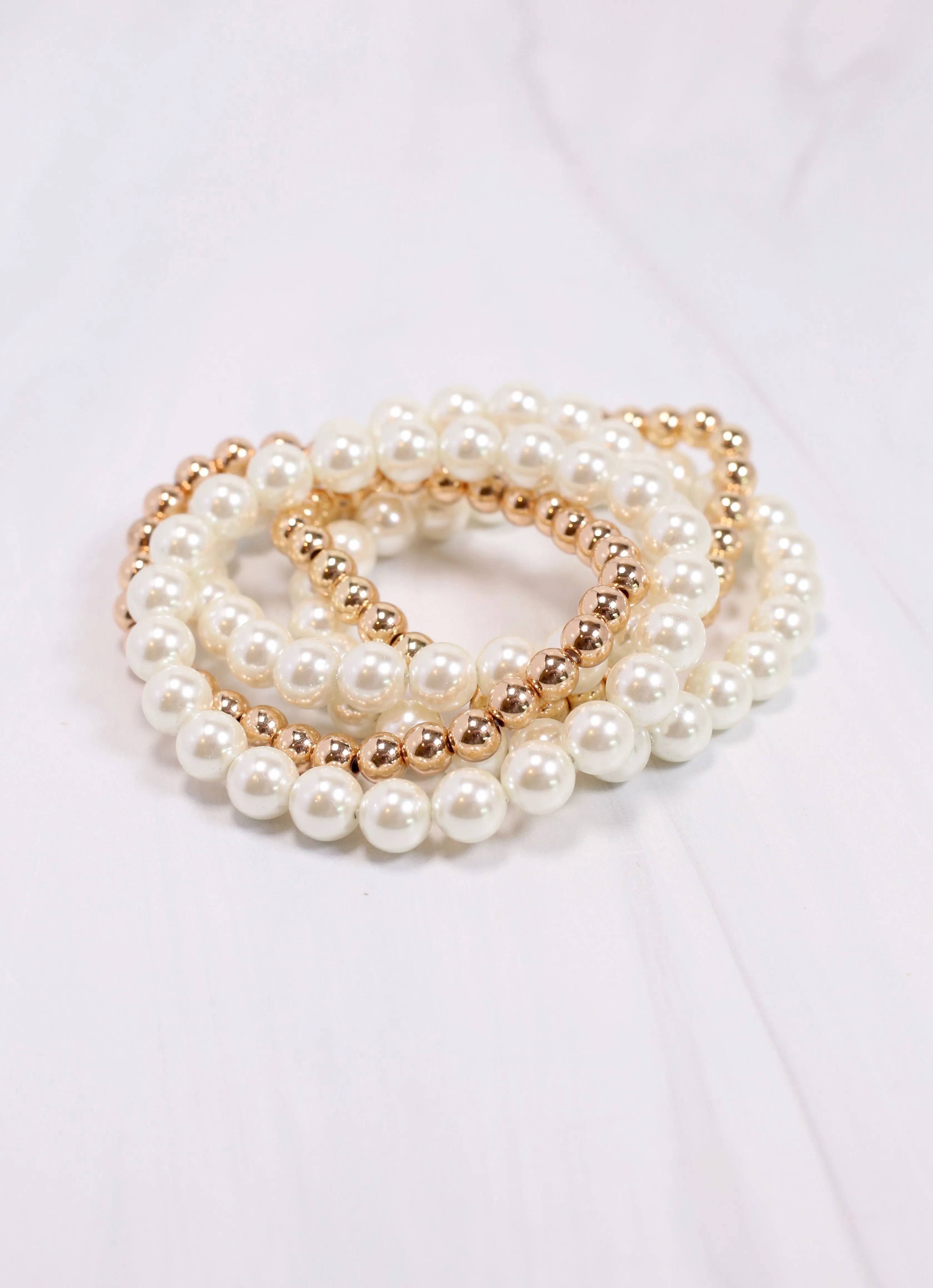 Ashley Pearl Bracelet Set CREAM