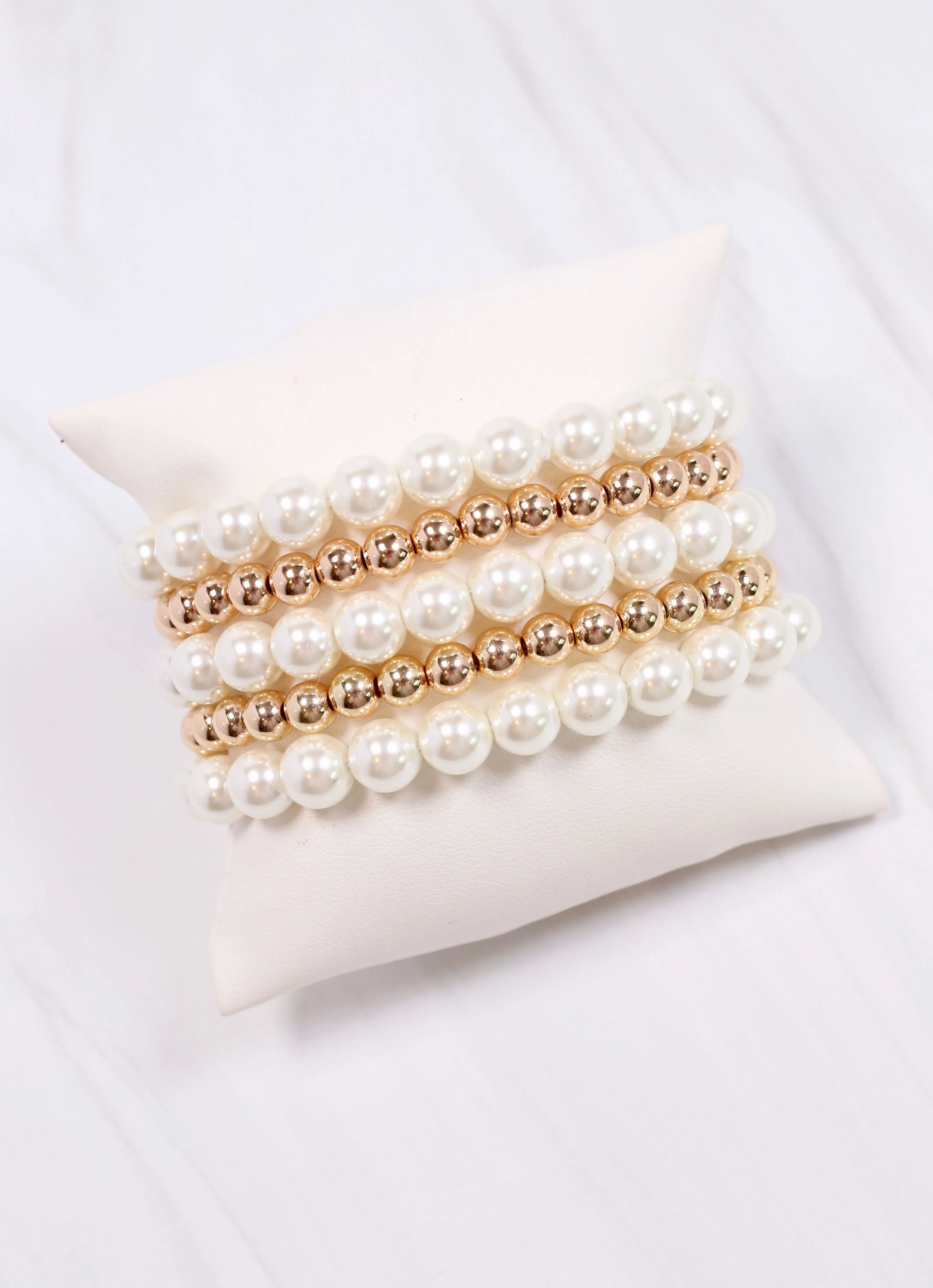 Ashley Pearl Bracelet Set CREAM