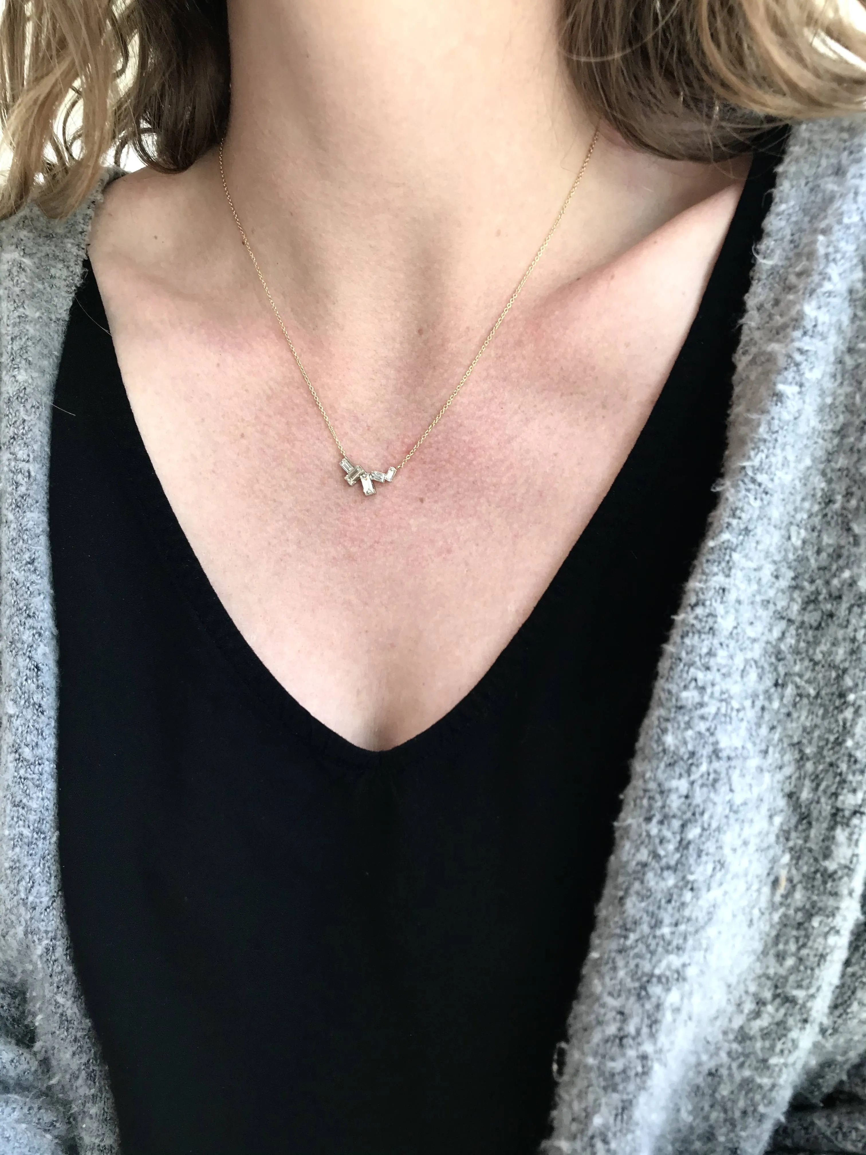 Baguette Diamond Necklace