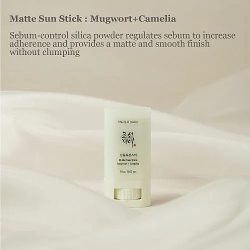 Beauty of Joseon Matte Sun Stick: Mugwort + Camelia (SPF50+ PA++++) - 18g.