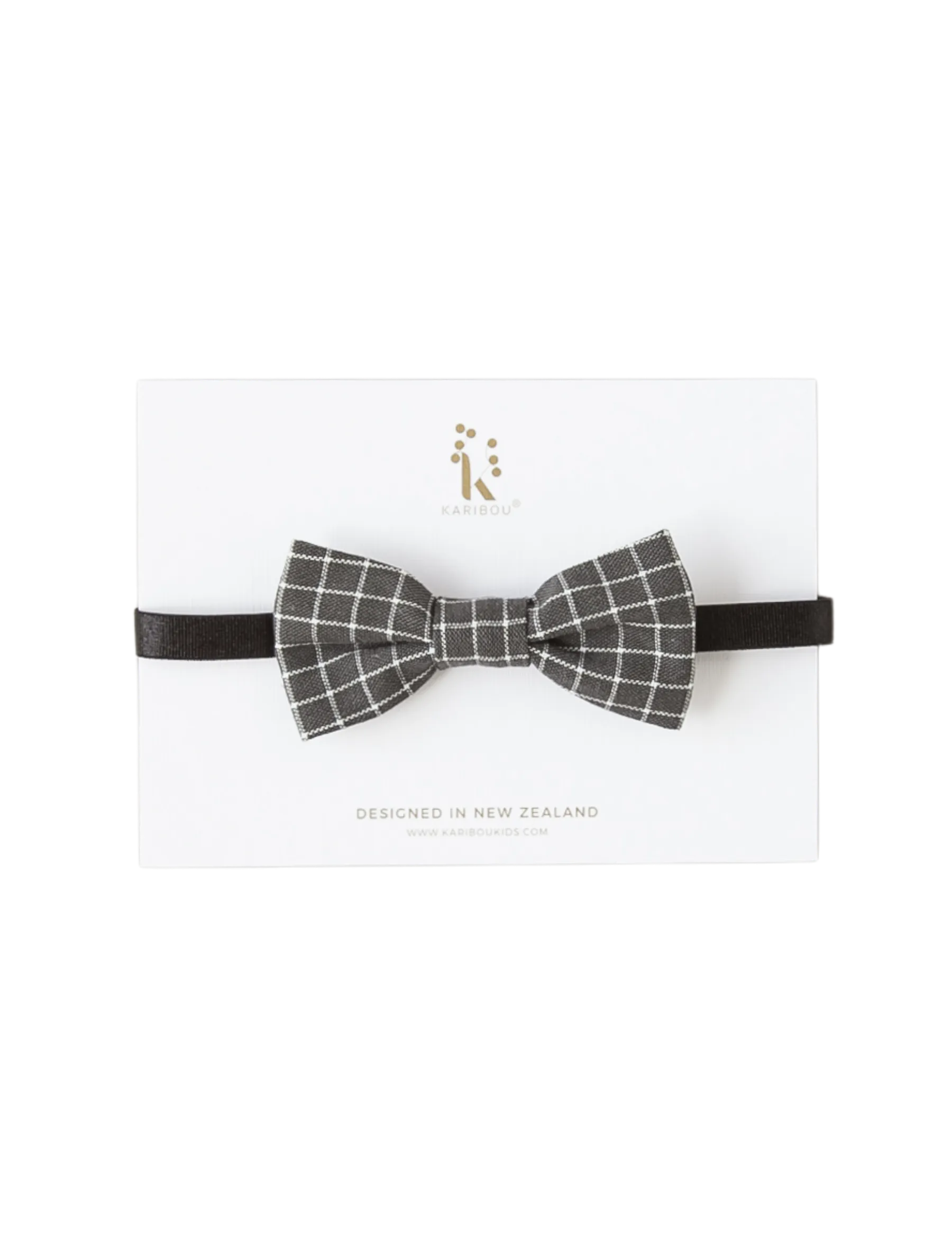 Boys Bow Tie - Forest Grey Check