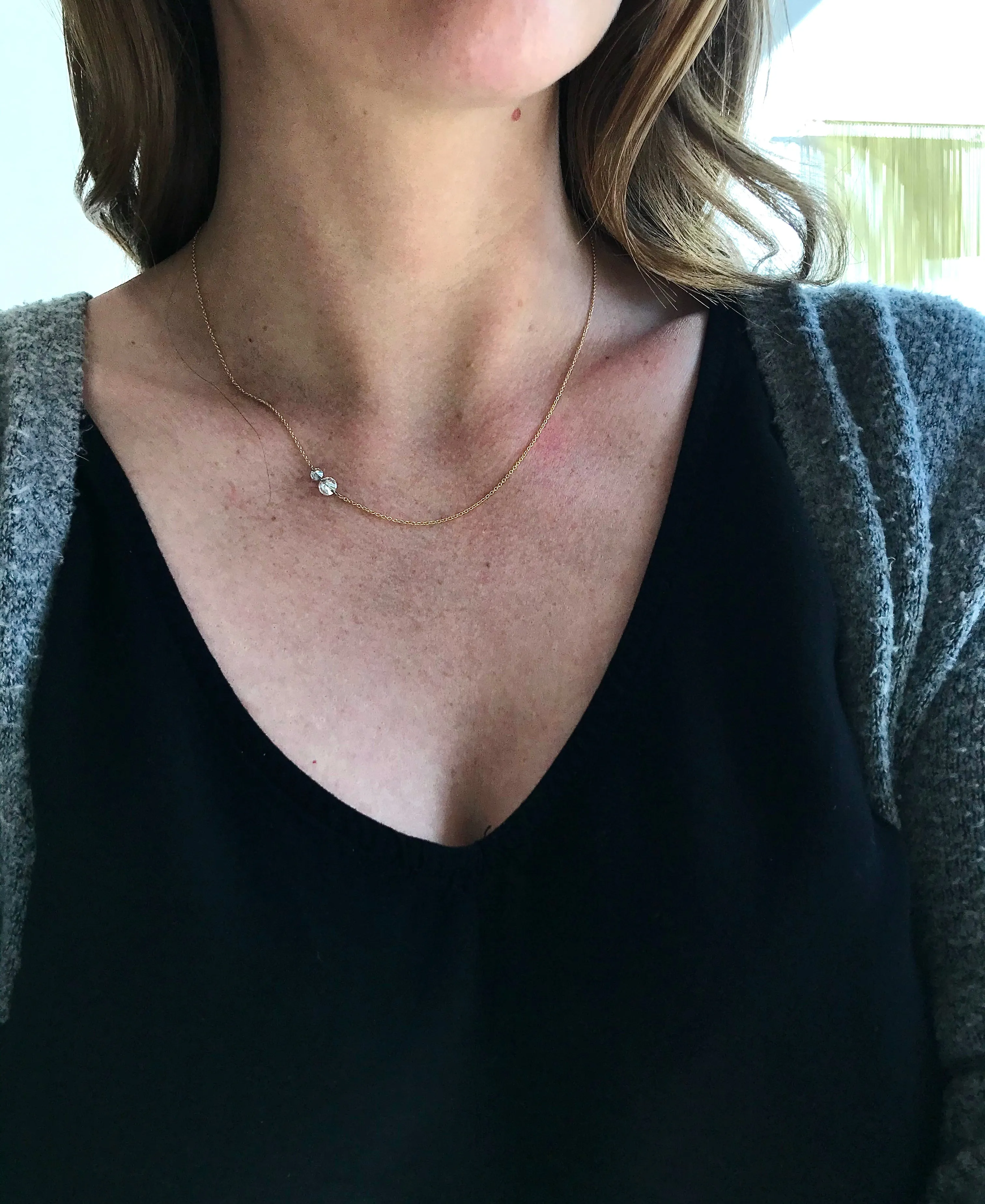 Brilliant Cut Floating Diamond Necklace