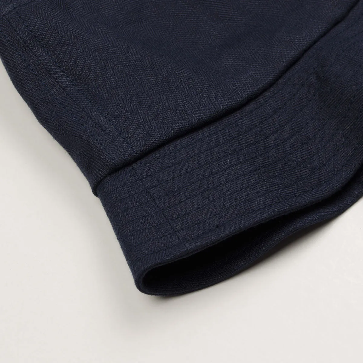 cableami - Linen Herringbone Bucket Hat - Dark Indigo