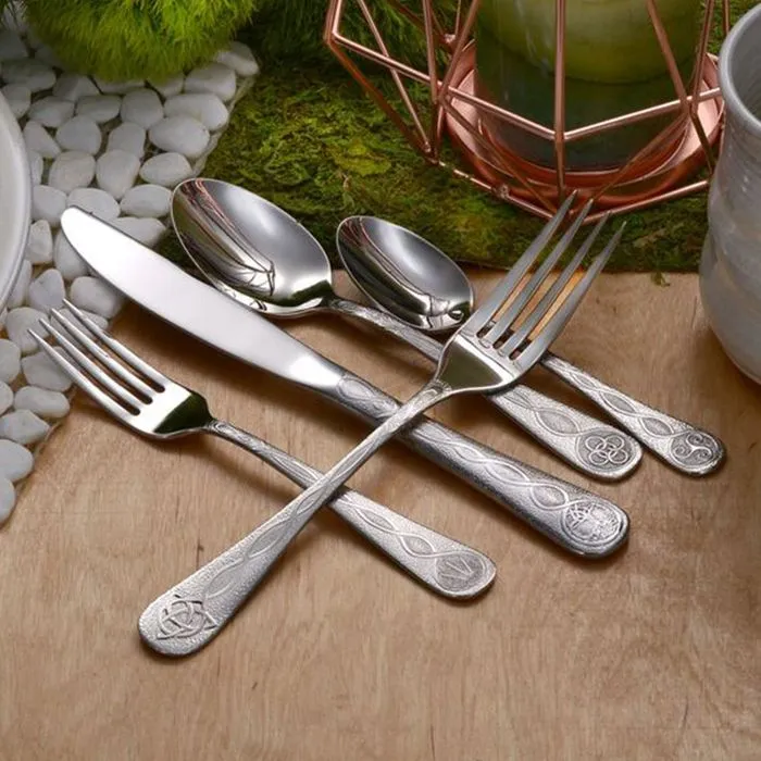 Celtic Stainless Flatware 45 Piece Set Made in USA