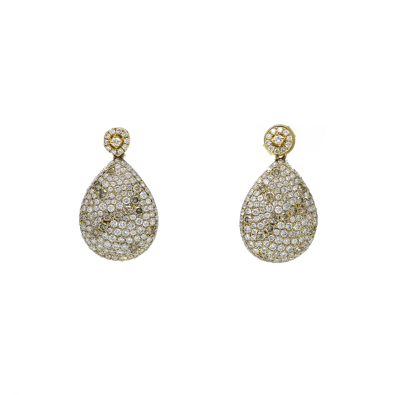 Chandelier Pear Diamond Earrings in 18K Yellow Gold