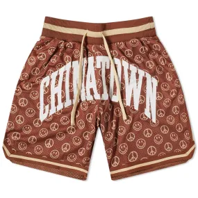 Chinatown Market Smiley Cabana Basketball ShortBrown