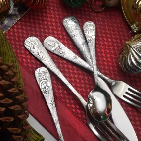 Christmas Season Stainless Flatware 20 Piece Set Made in USA