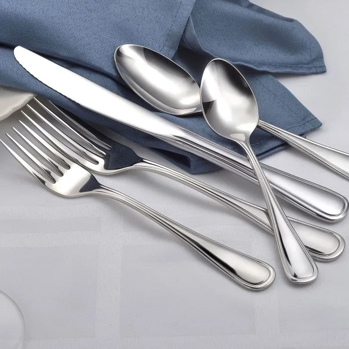 Classic Rim Stainless Flatware 20 Piece Set Made in USA