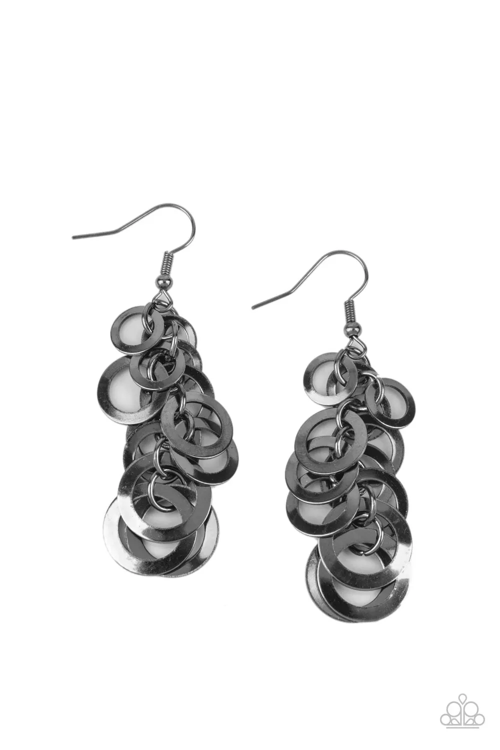 Closed Circuit Sass - Black ~ Paparazzi Earrings