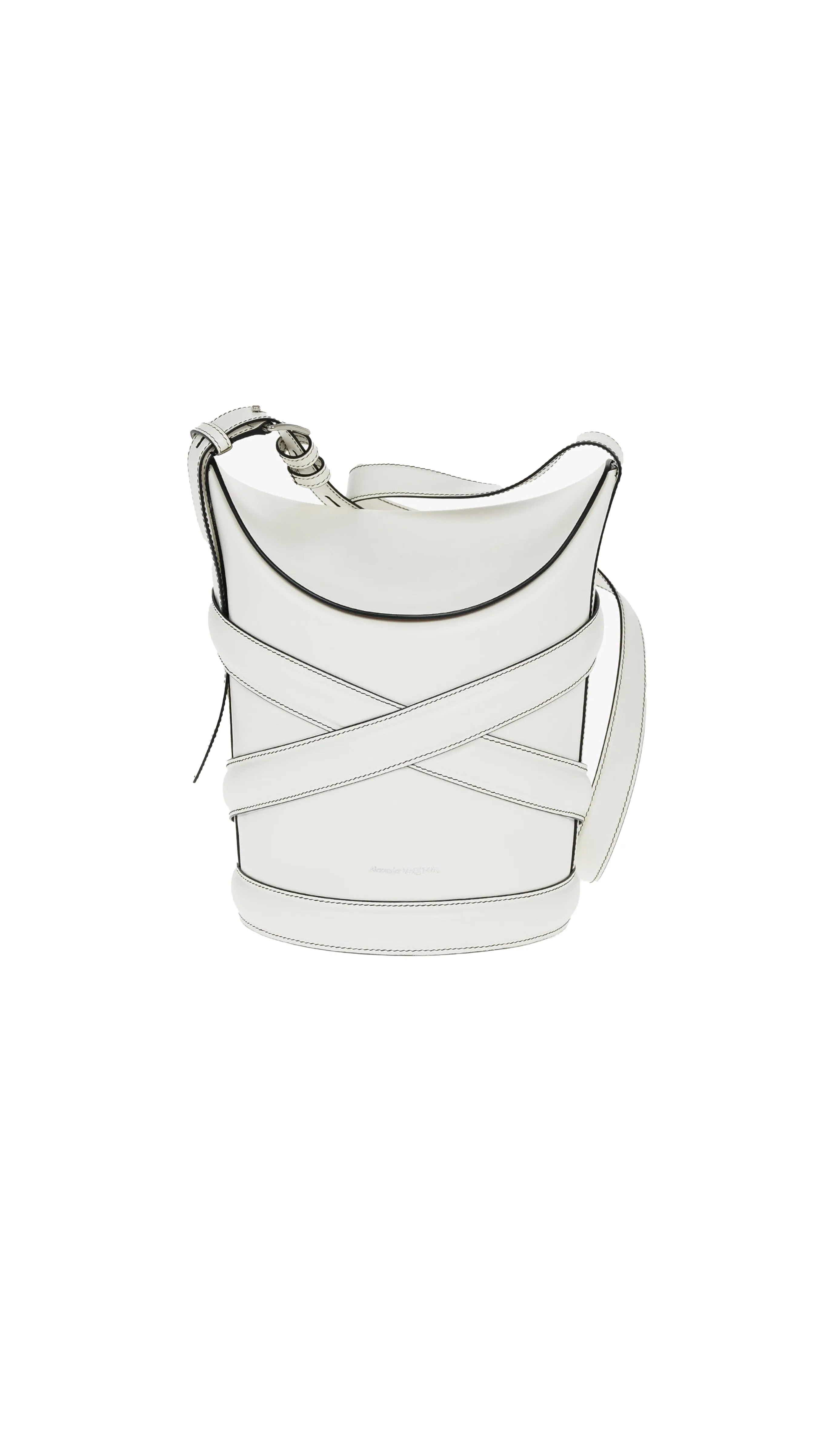 Curve Small Bucket Bag - White