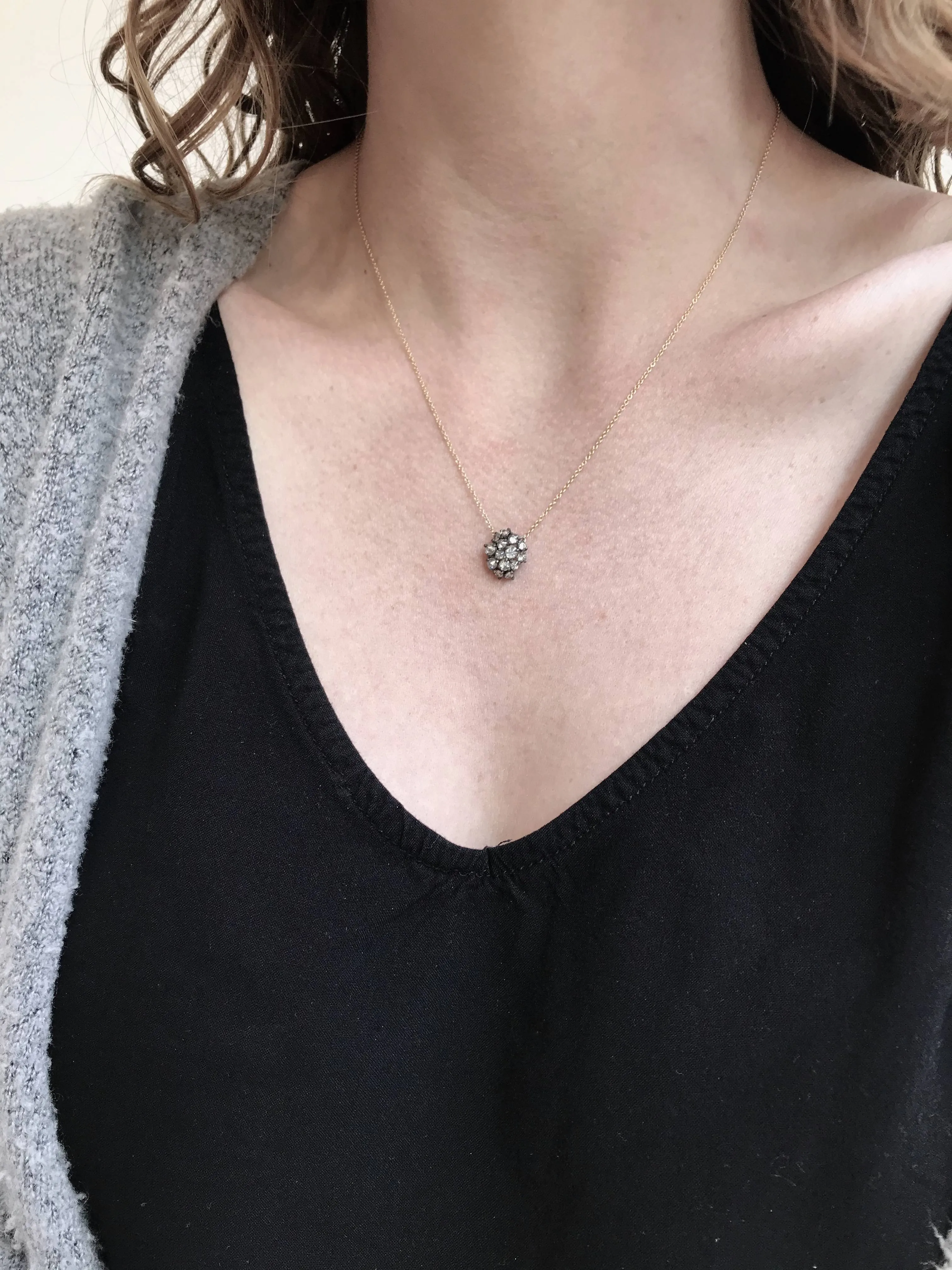 Diamond Cluster Pendant Necklace