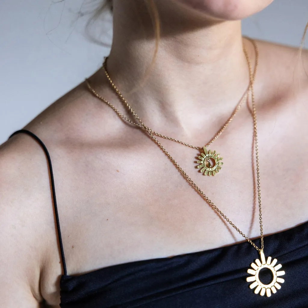 Drops of Sun Charm Necklace - Brass