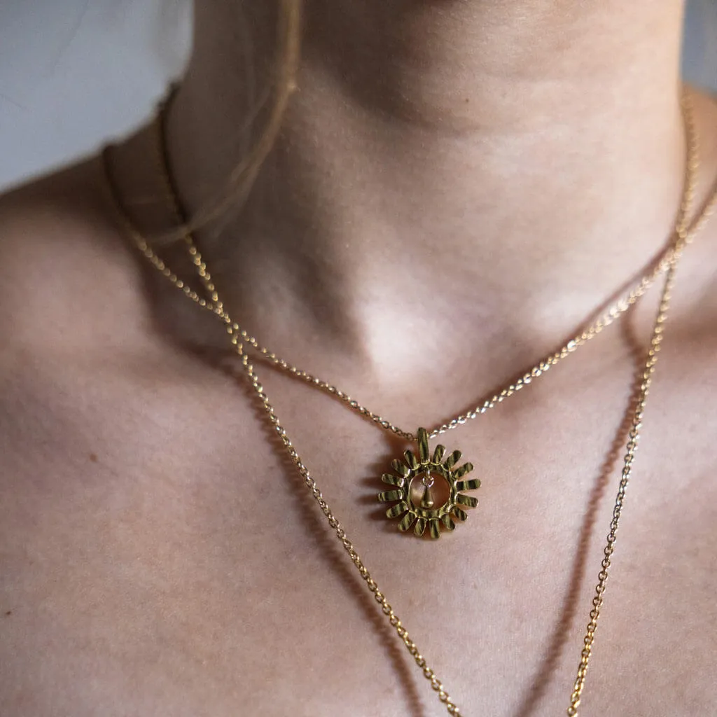 Drops of Sun Charm Necklace - Brass