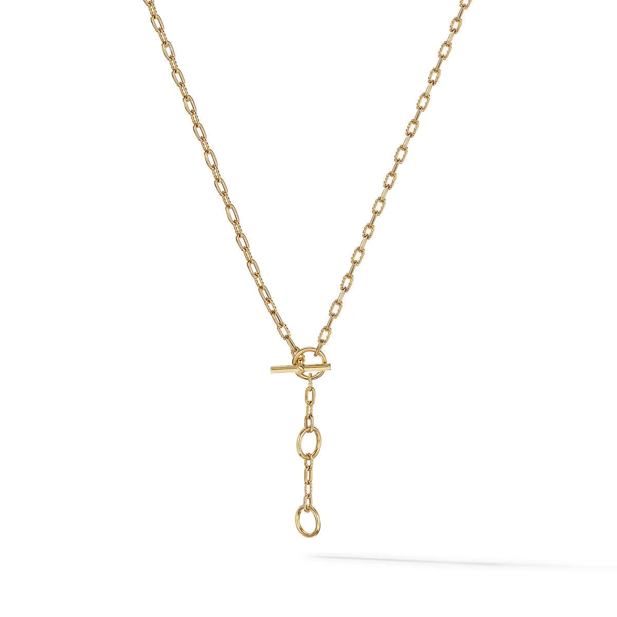 DY Madison Three Ring Chain Necklace in 18K Yellow Gold