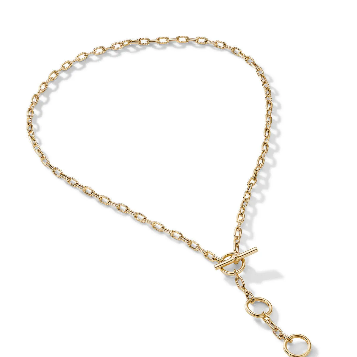 DY Madison Three Ring Chain Necklace in 18K Yellow Gold