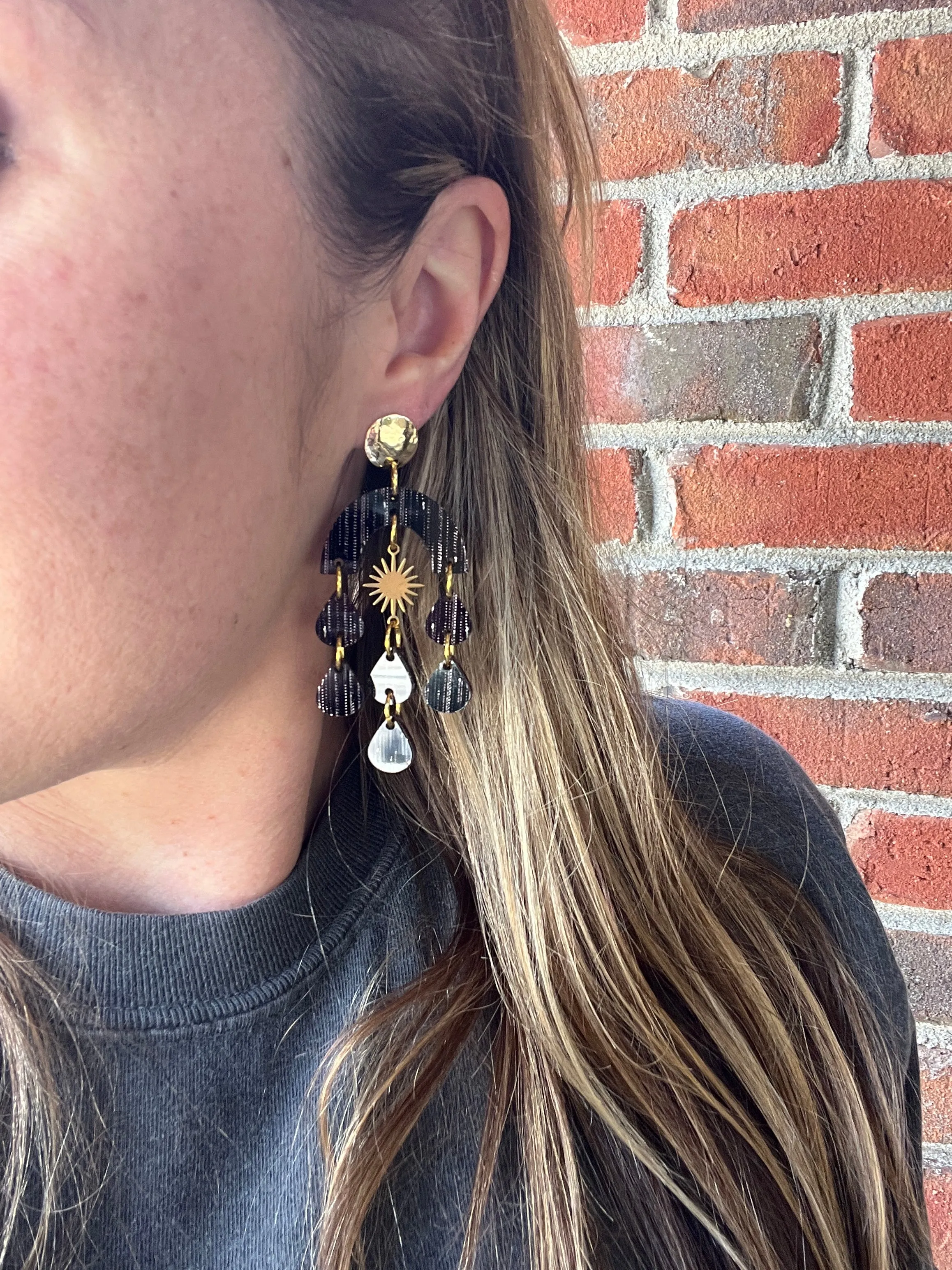 Ellie Chandelier Earrings - Matrix Shimmer - Acrylic Earrings