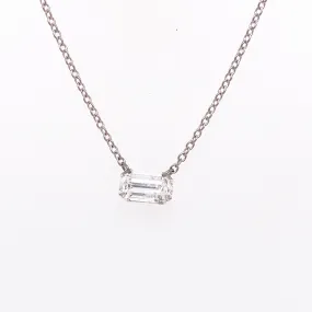 Emerald Cut Floating Diamond Necklace