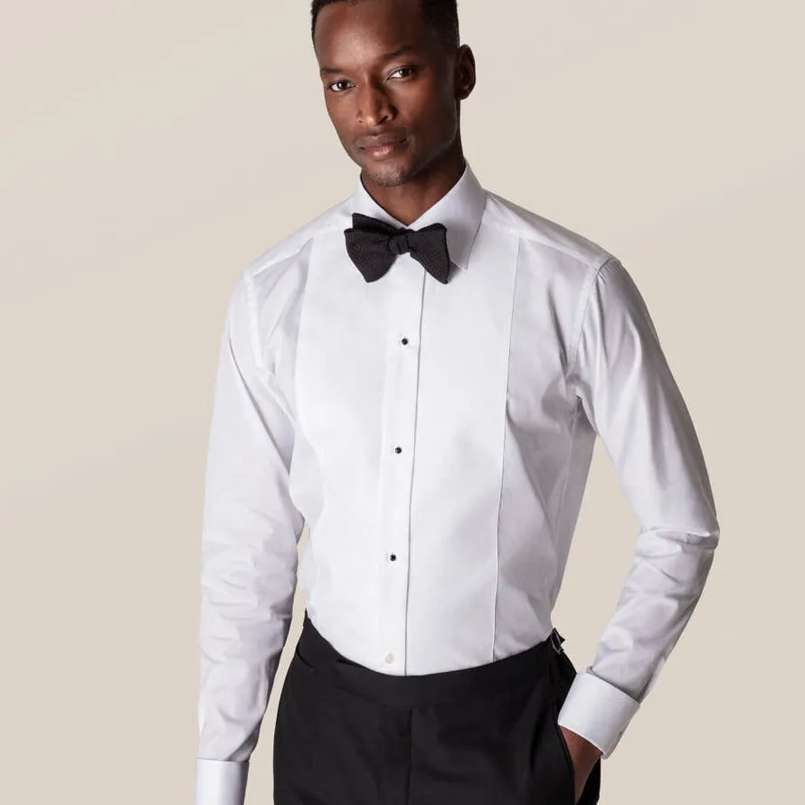 Eton White Piqué Black Tie Contemporary Fit Shirt