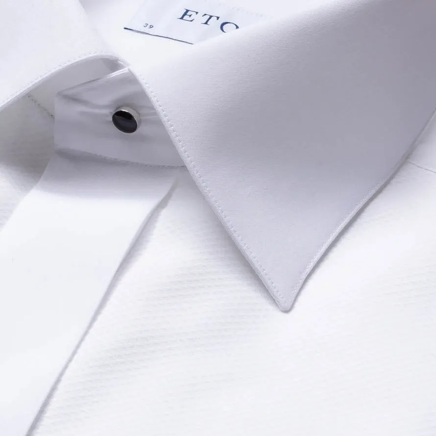 Eton White Piqué Black Tie Contemporary Fit Shirt