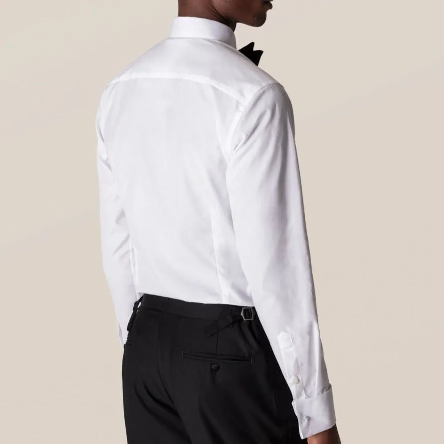 Eton White Piqué Black Tie Contemporary Fit Shirt