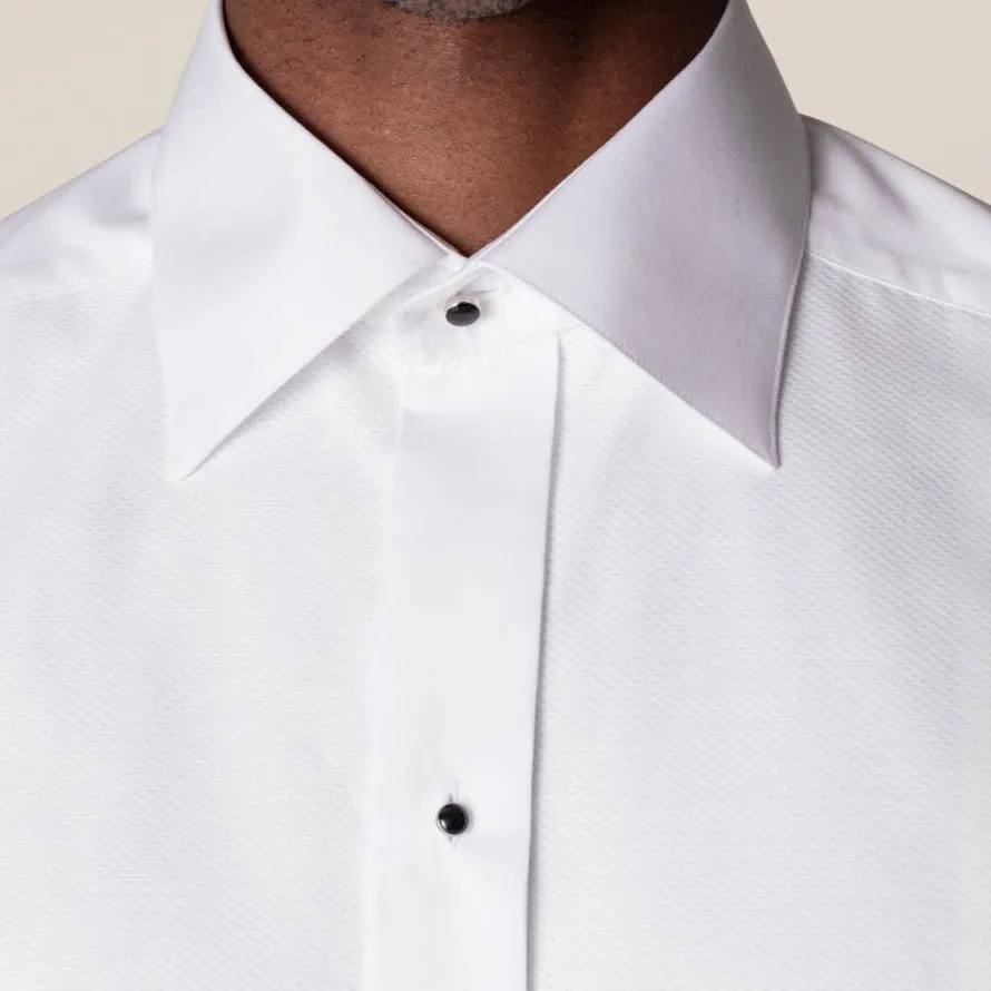 Eton White Piqué Black Tie Contemporary Fit Shirt