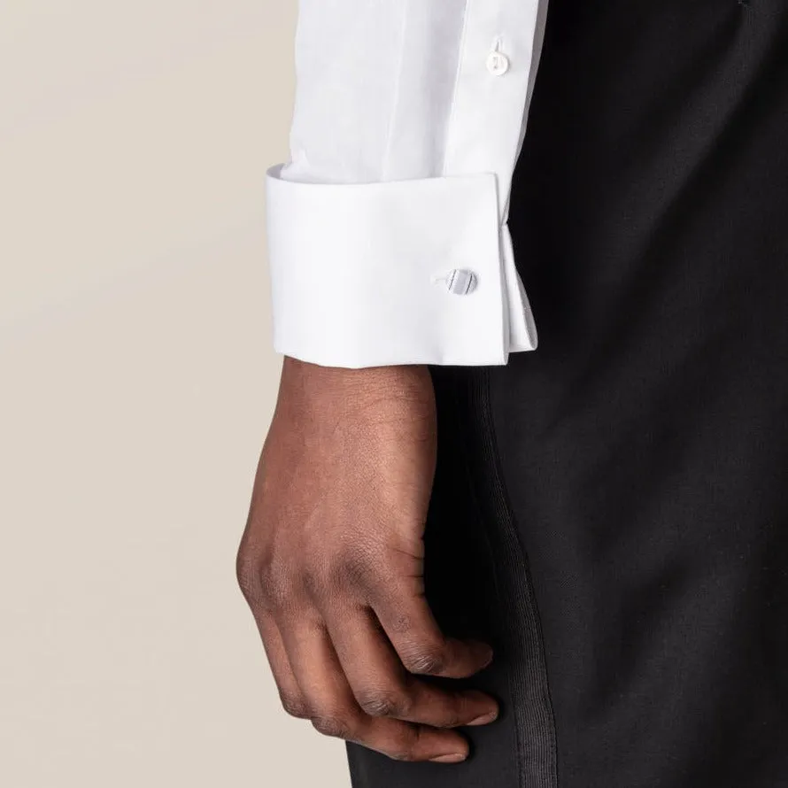 Eton White Piqué Black Tie Contemporary Fit Shirt