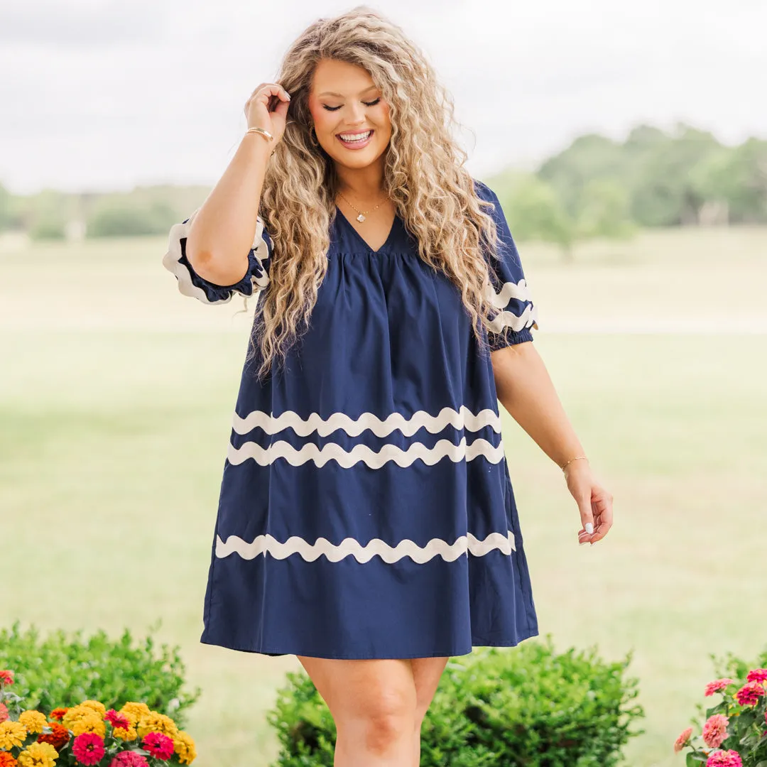 Farmers Market Stroll Dress, Navy