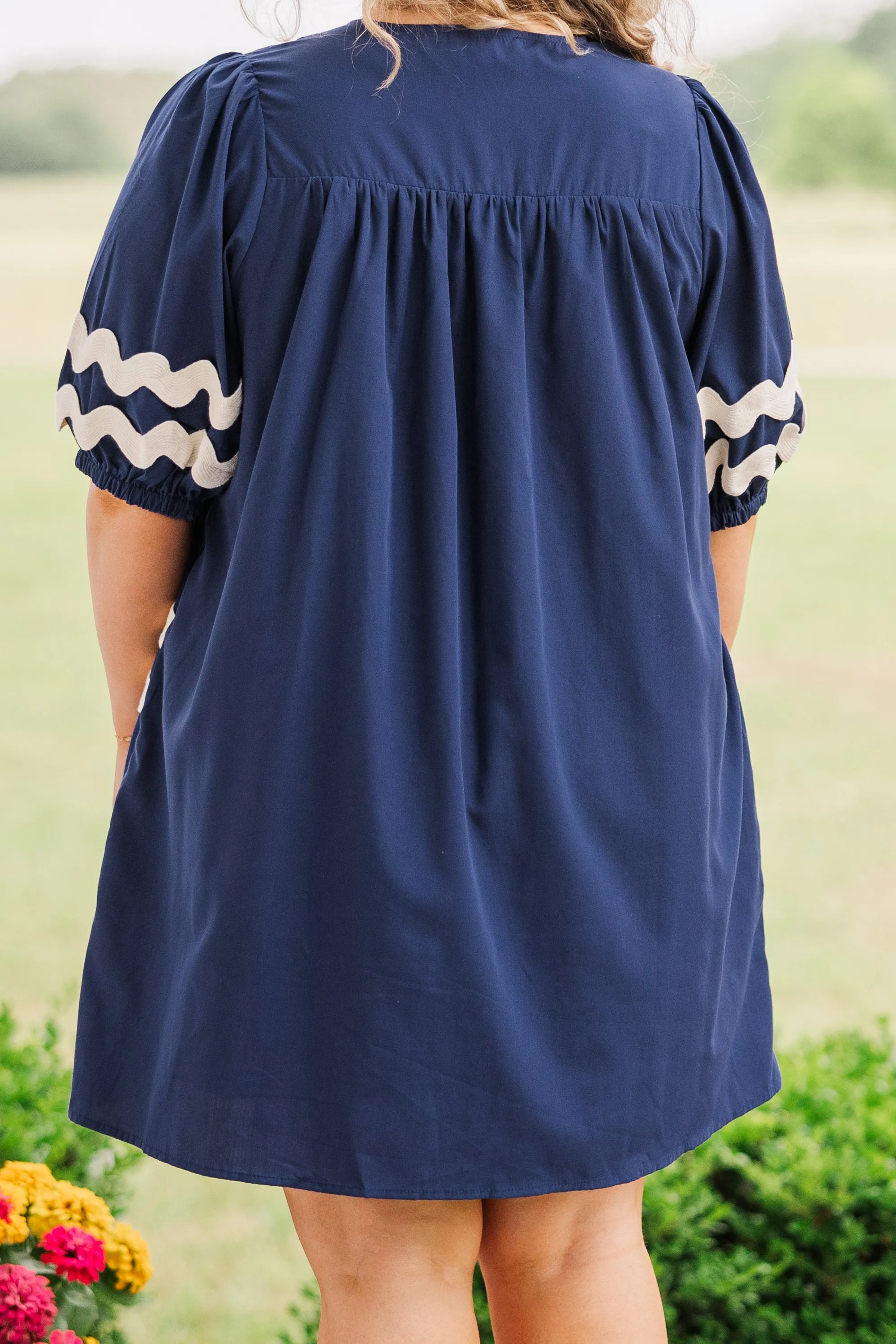 Farmers Market Stroll Dress, Navy