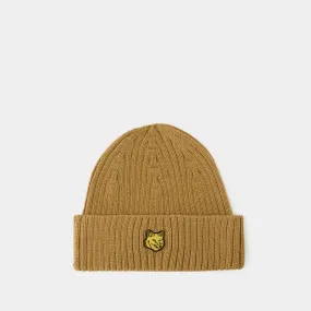 Fox Head Beanie - Maison Kitsune - Wool - Brown