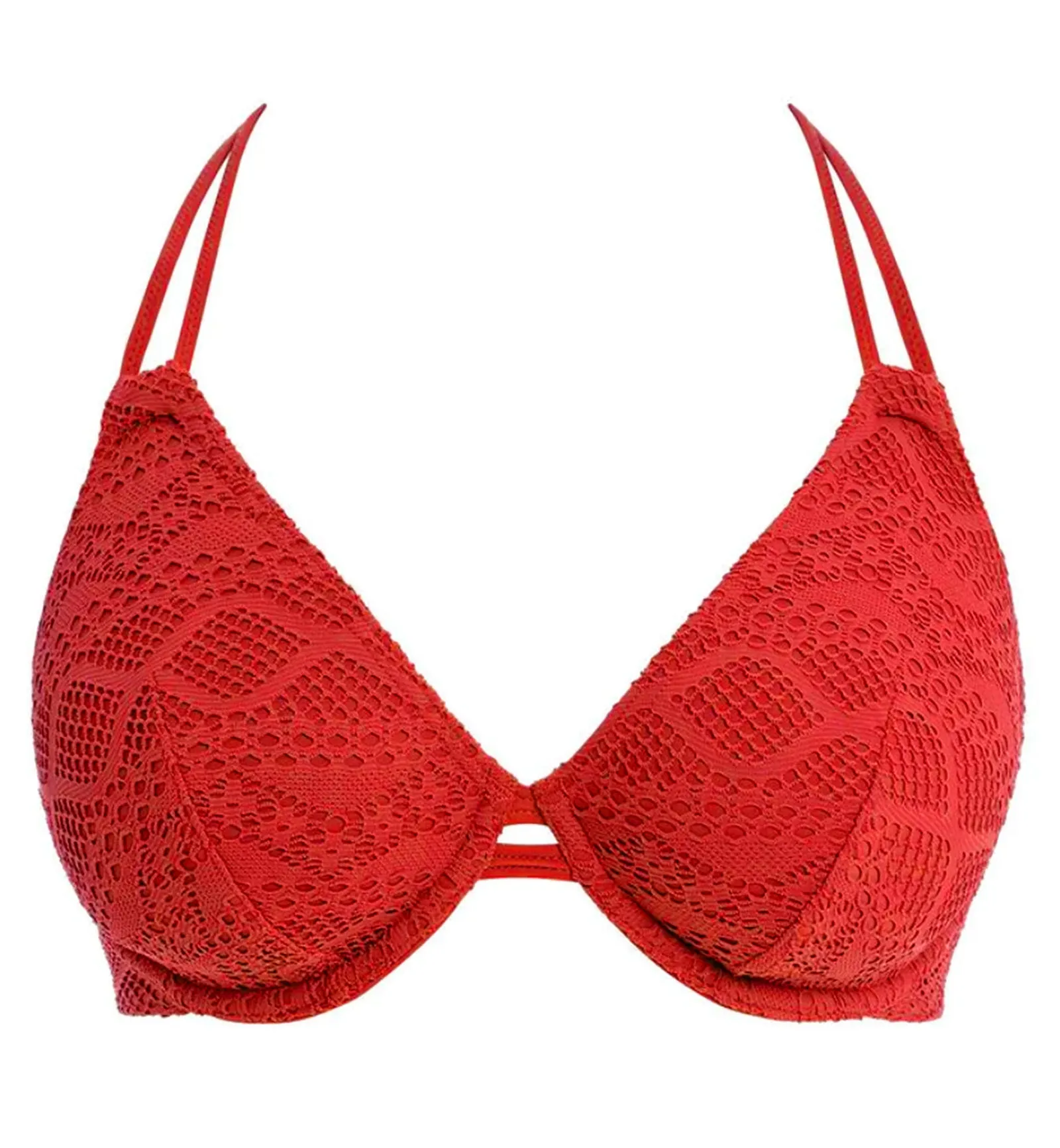 Freya Sundance Bandless Underwire Halter Bikini Top (3971) - Red