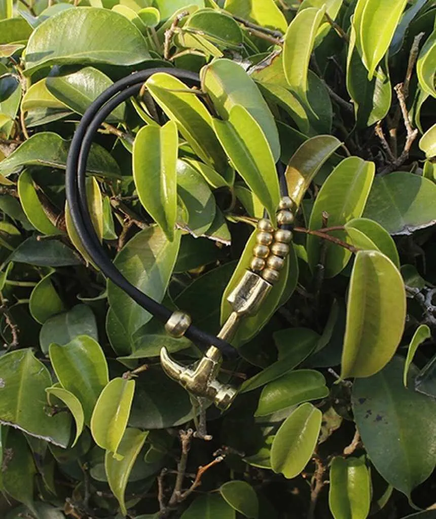 Gold Anchor Leather Bracelet