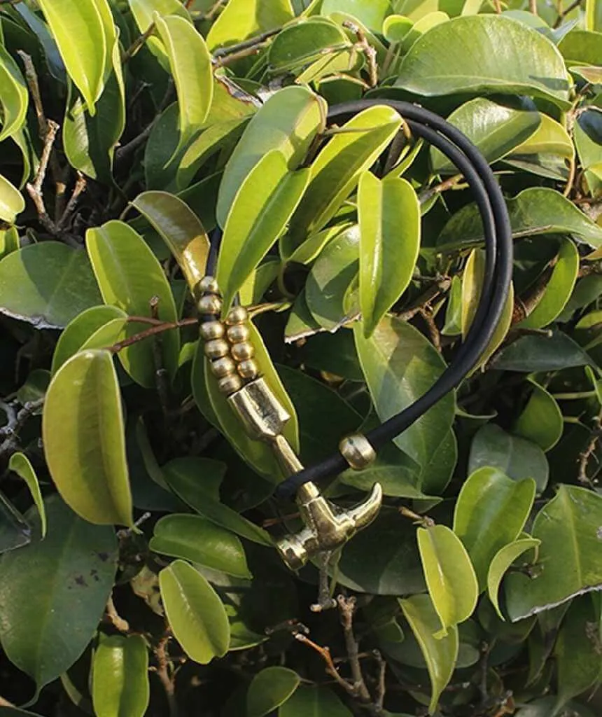 Gold Anchor Leather Bracelet