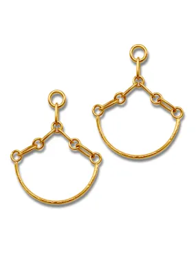 Gold Libra Link Chandelier Post Earrings