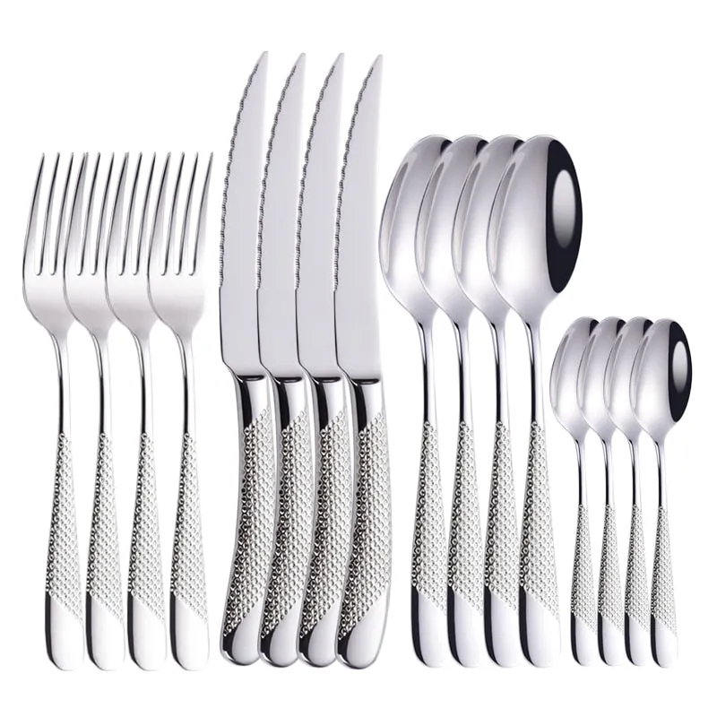 GOLDEN DINNERWARE KNIFE FORK SET - KITCHEN TOOL