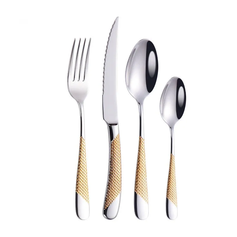 GOLDEN DINNERWARE KNIFE FORK SET - KITCHEN TOOL