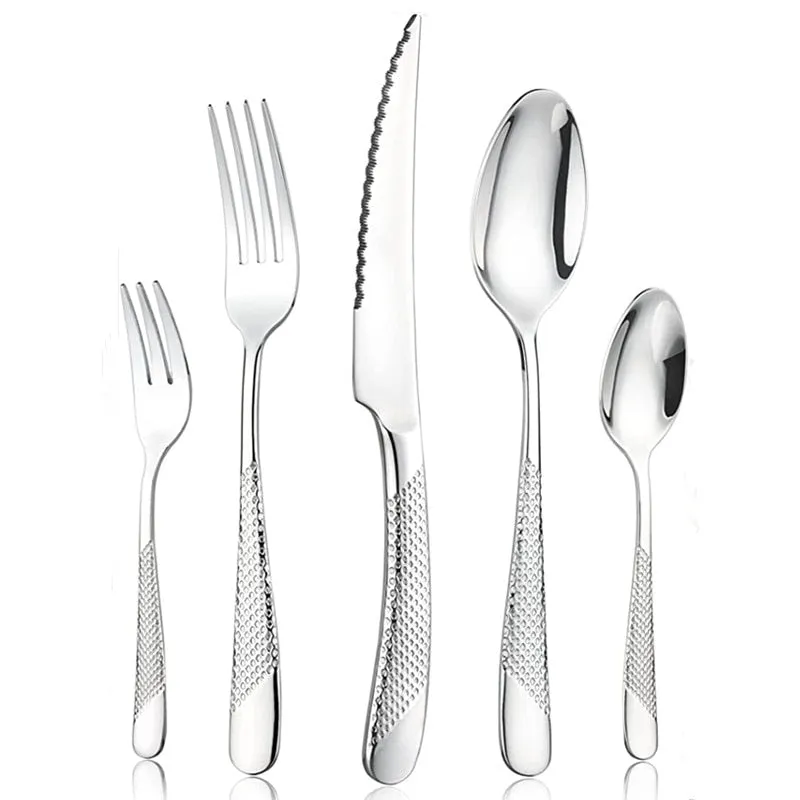 GOLDEN DINNERWARE KNIFE FORK SET - KITCHEN TOOL