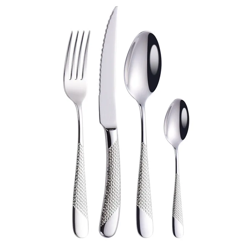 GOLDEN DINNERWARE KNIFE FORK SET - KITCHEN TOOL