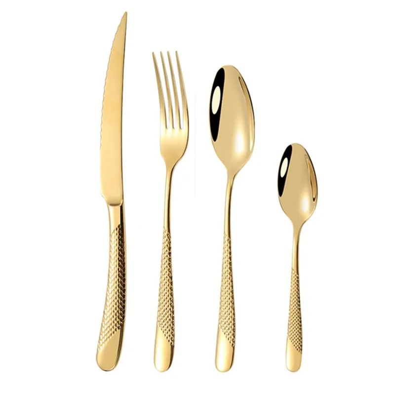 GOLDEN DINNERWARE KNIFE FORK SET - KITCHEN TOOL