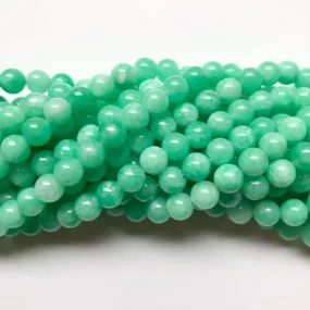 Green Amazonite Jade Dyed Round 8mm